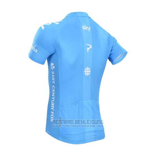 2014 Fahrradbekleidung Sky Azurblau und Wei Trikot Kurzarm und Tragerhose - zum Schließen ins Bild klicken